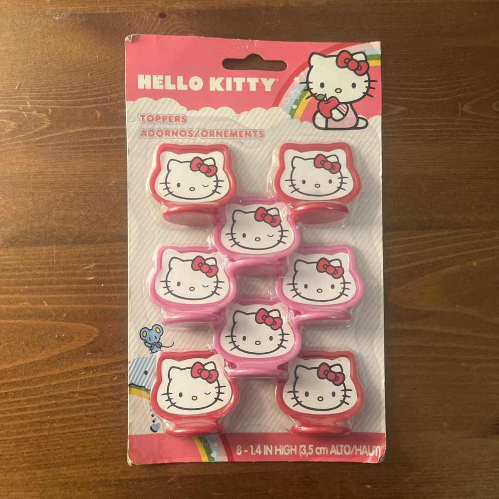 1 Pack Sanrio Hello Kitty Toppers each pack 8/ 4 red 4 pink NIP